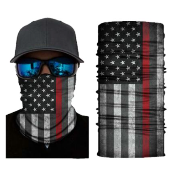 Wholesale THIN RED LINE BLACK WHITE AMERICAN FLAG SEAMLESS BANDANA FACE COVER TUBE MULTI FUNCTION MASK WRAPS