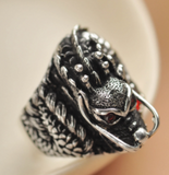 Wholesale RED EYE DRAGON METAL BIKER RING (SOLD BY THE PIECE)