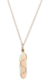 Wholesale OPALITE WIRE WRAPPED GOLD 18" CHAIN NECKLACE ( sold by the piece or dozen)