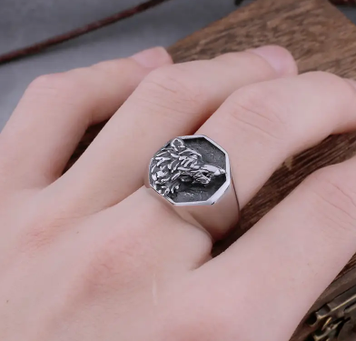 Buy Nordic Viking Wolf Head Stainless Steel Ring Bulk Price