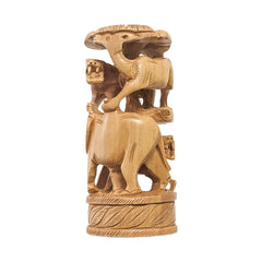 Add a Whimsical Touch to Your Home with Wooden Animal Mix Statue