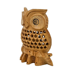Handmade Wooden Owl Statue