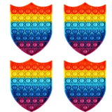 4 Rainbow Shield Pop It Fidget Toy