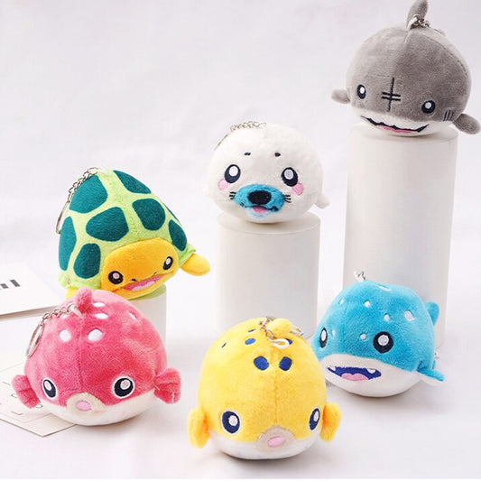 Add Some Fun to Your Kid's Keys with Our Small Plush Marine Life Shape Keychain Toy