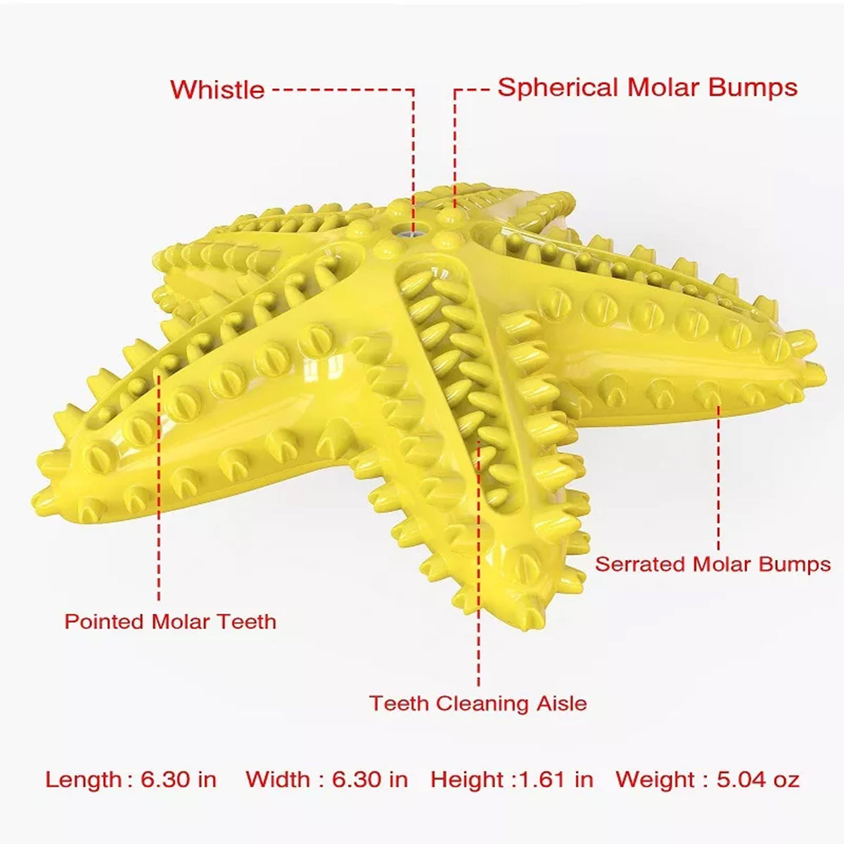 Features & Dimension Of Star Shape Dog Chew Toys