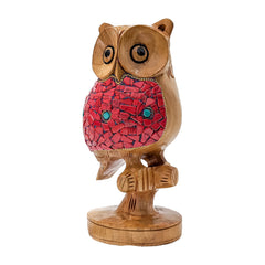 Add a Touch of Nature to Your Home Decor with Handcrafted Wooden Big Stone Owl Statue