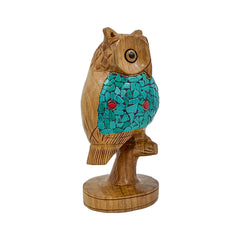 Add a Touch of Nature to Your Home Decor with Handcrafted Wooden Big Stone Owl Statue