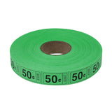 Roll Tickets - 50 Cent - Green In Bulk