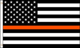 Wholesale AMERICAN BLACK WHITE ORANGE THIN LINE police  3 X 5 FLAG ( sold by the piece )