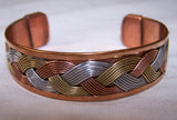 Wholesale DELUXE THREE TONE COPPER BANGLE CUFF BRACELET ( sold by the piece or dozen )