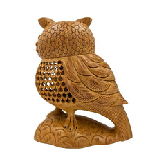 Wooden Handmade Carved Owl Statue 6-Inch