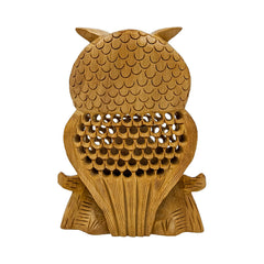 Wooden Handmade Carved Owl Statue 5-Inch