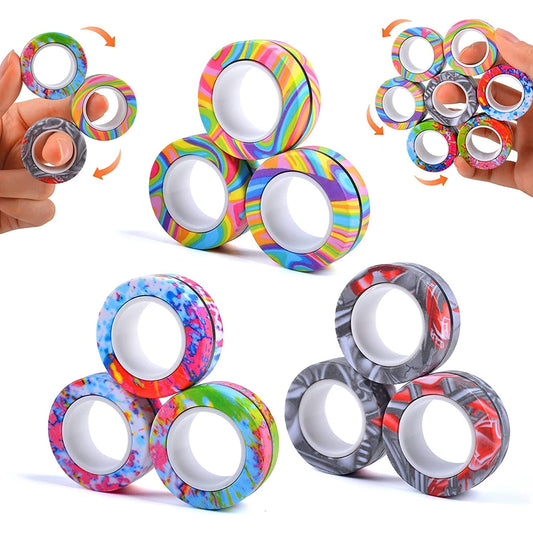 Tie Dye Color Magnetic Ring Fidget Toy