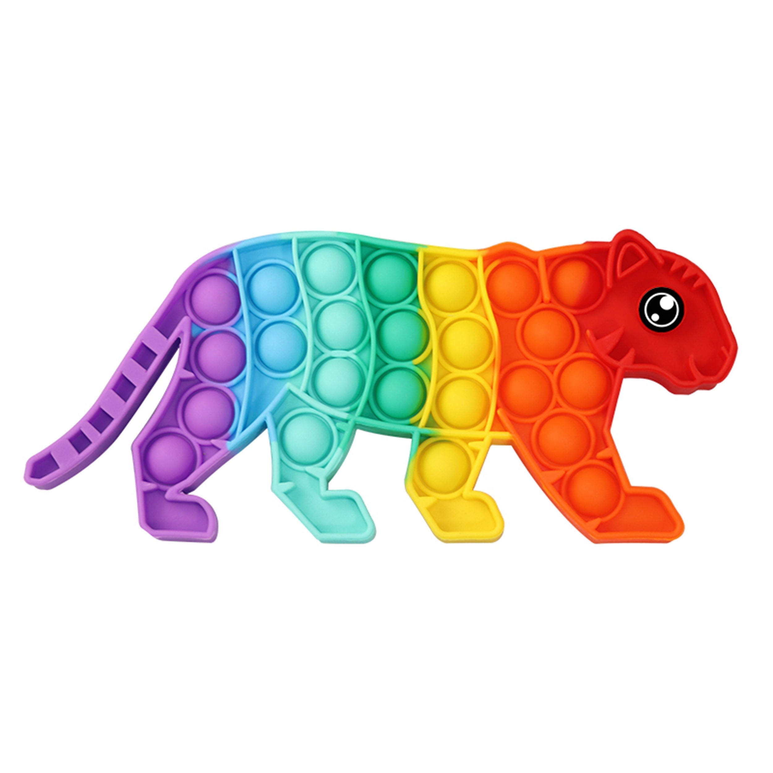 Rainbow Tiger Shape Pop it Fidget Toys