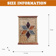 Organize Your Keys in Style with Handcrafted Wooden Gemstone Art Key Holder