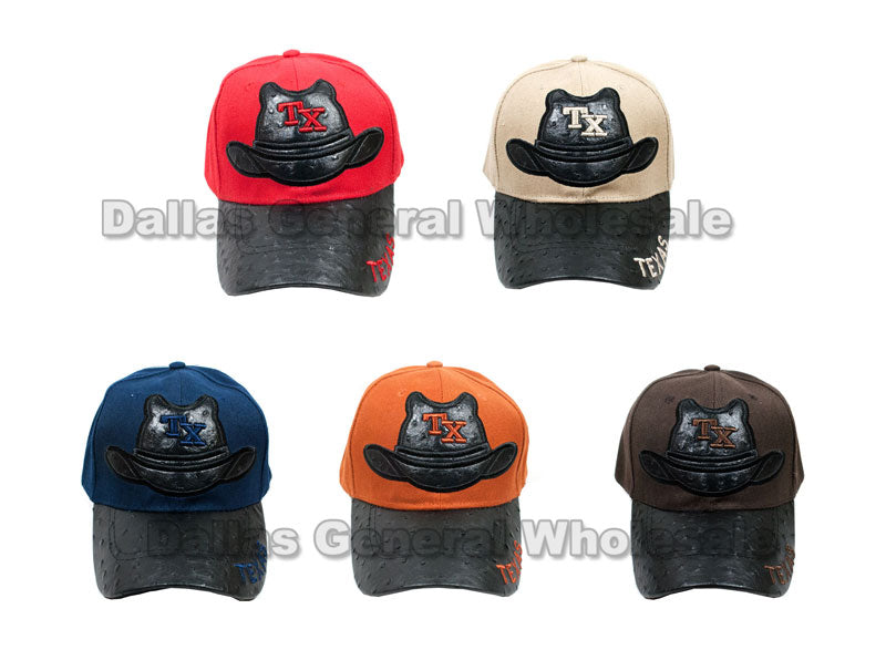 Texas Leather Visor Baseball Caps Wholesale