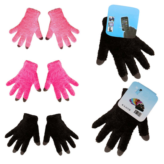 Buy Unisex Wholesale Touch Gloves in 3 Assorted Colors - Bulk Case of 48 Pairs
