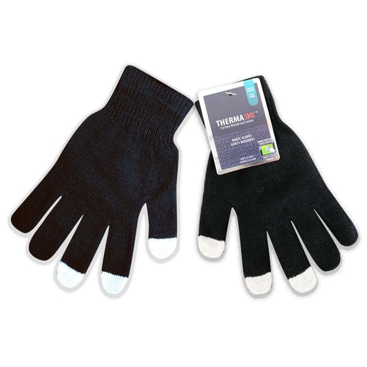 Buy Unisex Wholesale Chenille Touch Screen Gloves in Black - Bulk Case of 96 Pairs