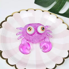 pink color water beads filled squishy crab fidget toys