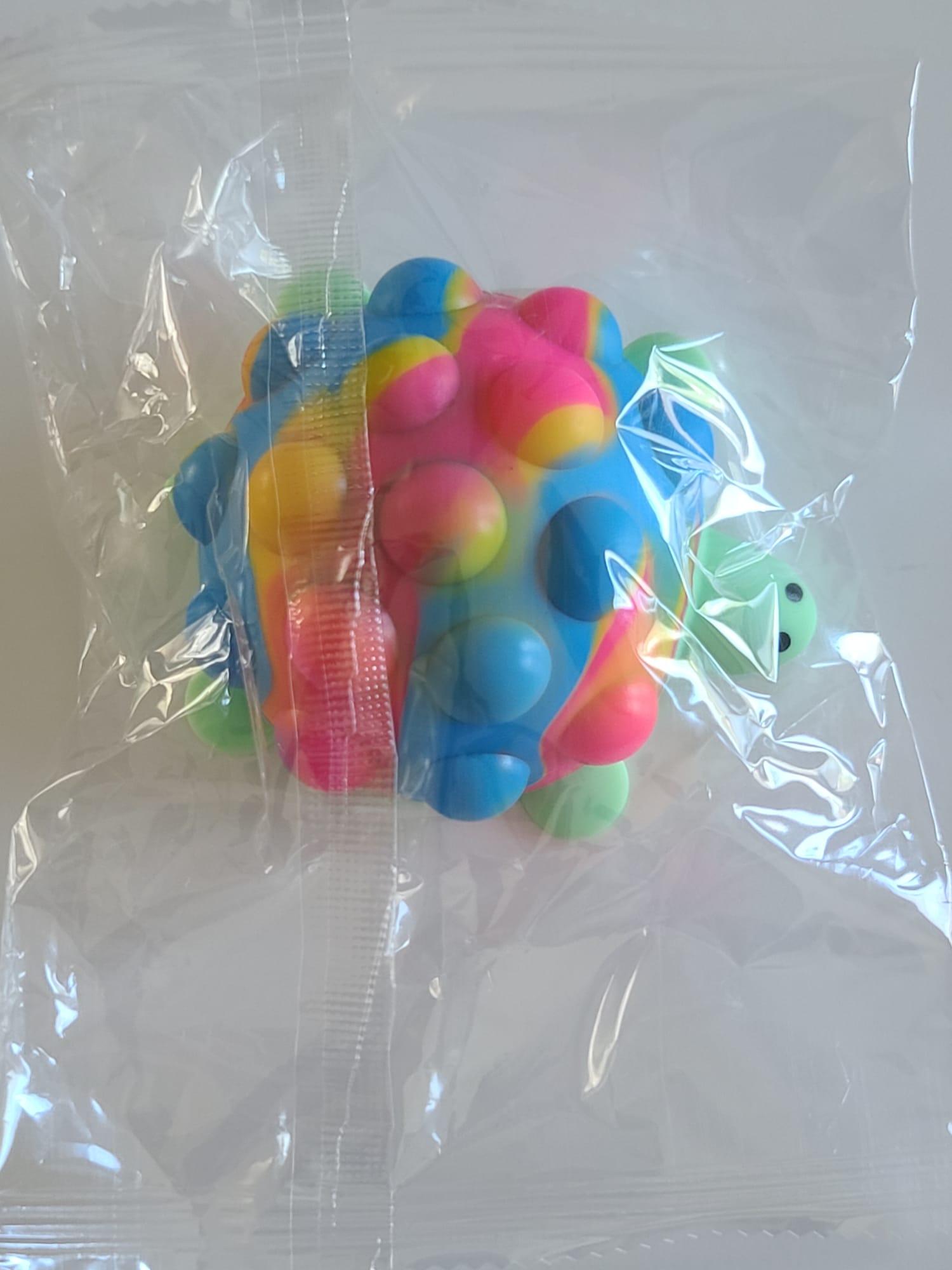 tie dye color tortoise shape pop it fidget ball keychain toy packing  image
