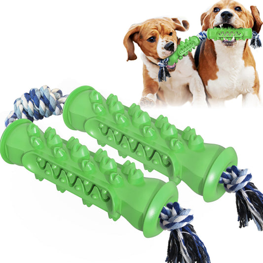 Dog Double Molar Rod with Cotton Rope - Durable Chew Toy for Aggressive Chewers