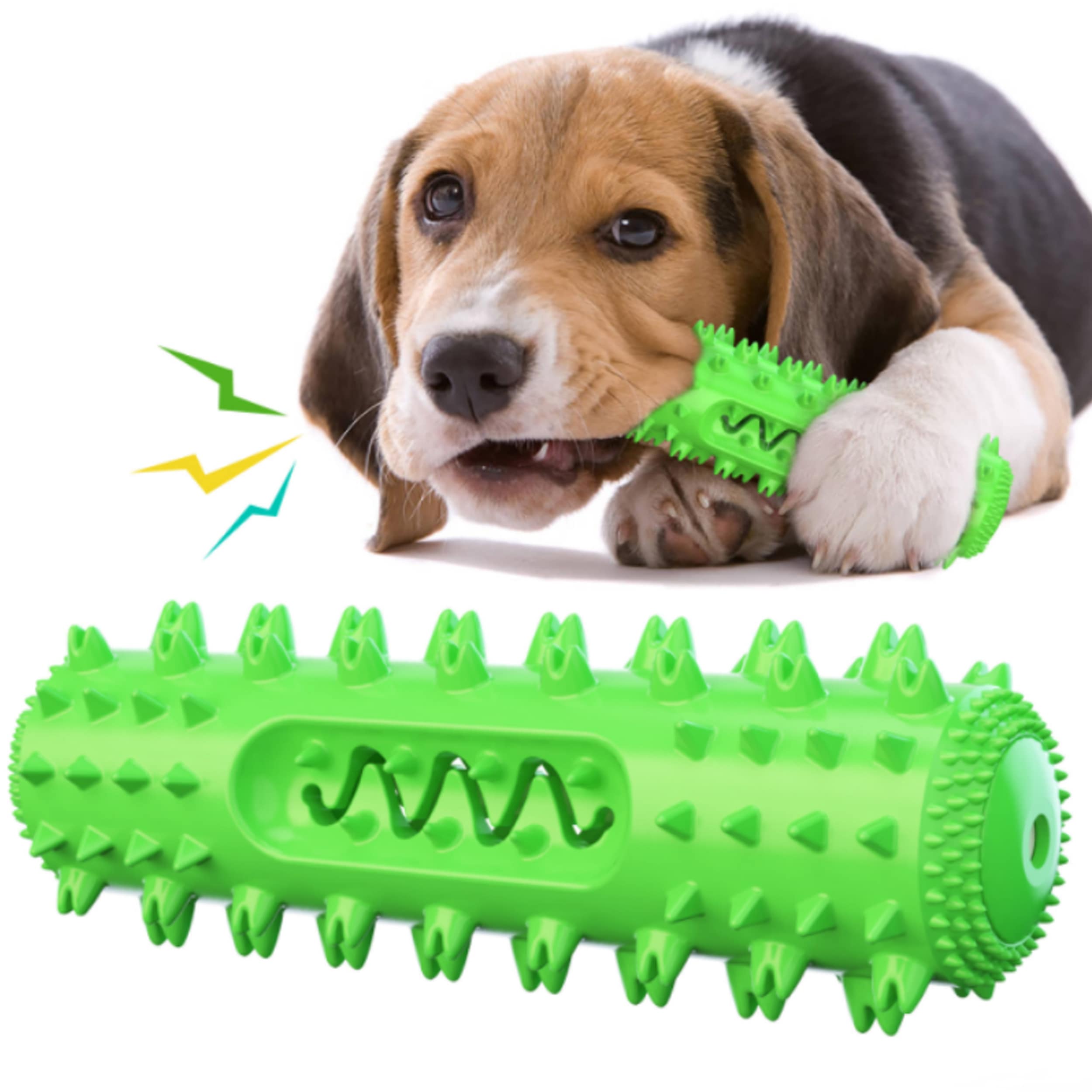 Teeth Cleaning Rubber Squeak Dog Toy