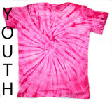 Wholesale YOUTH  PINK SPIDER TIE DYED TEE SHIRT