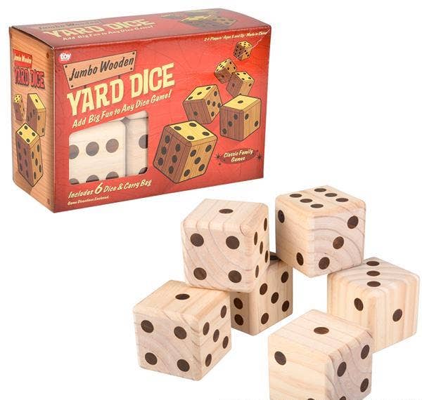 Buy JUMBO WOODEN YARD DICE 3.5" in Bulk