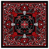 Wholesale Red Paisley Retro Skulls Cotton Bandana Face Cover For Bikers