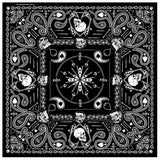 Wholesale Black & White Spade Paisley Skulls Bandana Face Covers For Bikers