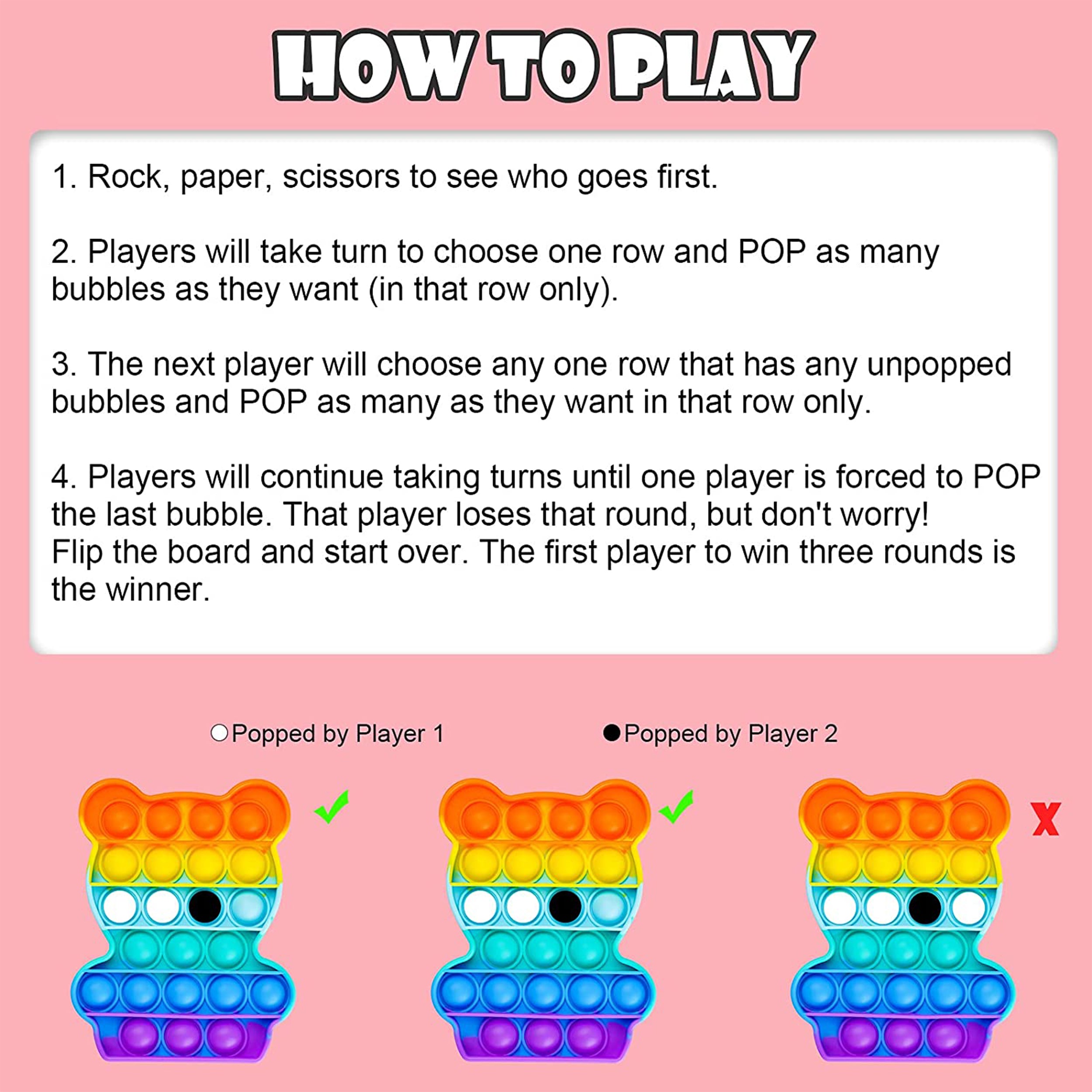 Pop It Bear Push Pop Fidget 