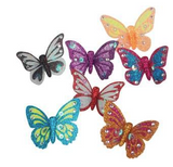Wholesale Large 2 Inch Glitter Wing Butterfly Adjustable Rings (dozen display )