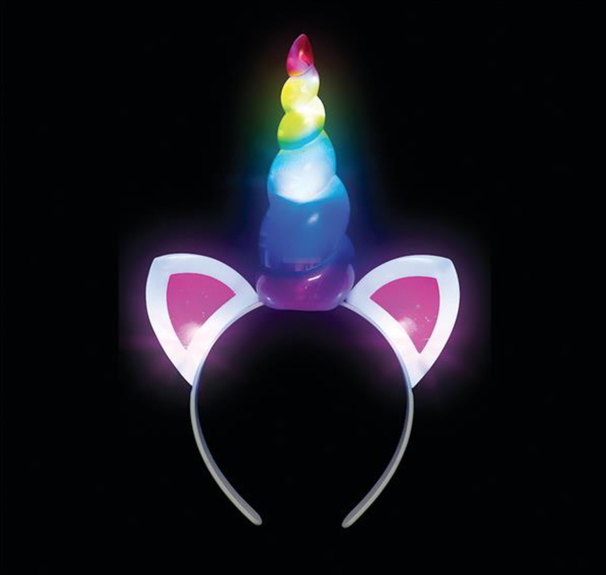 Buy LIGHT-UP RAINBOW UNICORN HEADBANDS in Bulk