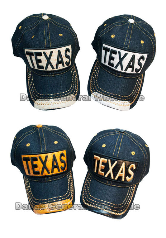 "TEXAS" Denim Baseball Caps Wholesale