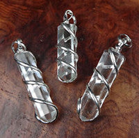 Buy CLEAR QUARTZ CRYSTAL COIL WRAPPED POINT STONE PENDANT (sold by the piece or bag of 10Bulk Price