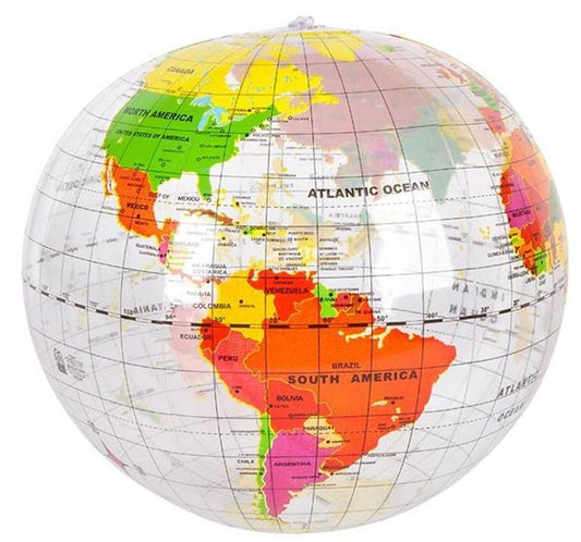 Buy 16 INCH CLEAR SEE THROUGH WORLD GLOBE INFLATABLE ( sold by the piece or dozenBulk Price