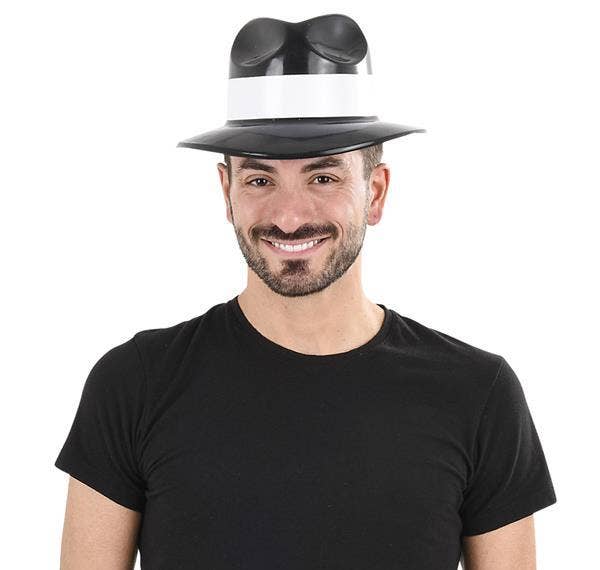 Buy BLACK GANGSTER HAT WITH BAND in Bulk
