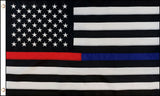 Wholesale BLACK WHITE AMERICAN RED / BLUE THIN LINE 3 X 5 FLAG ( sold by the piece )