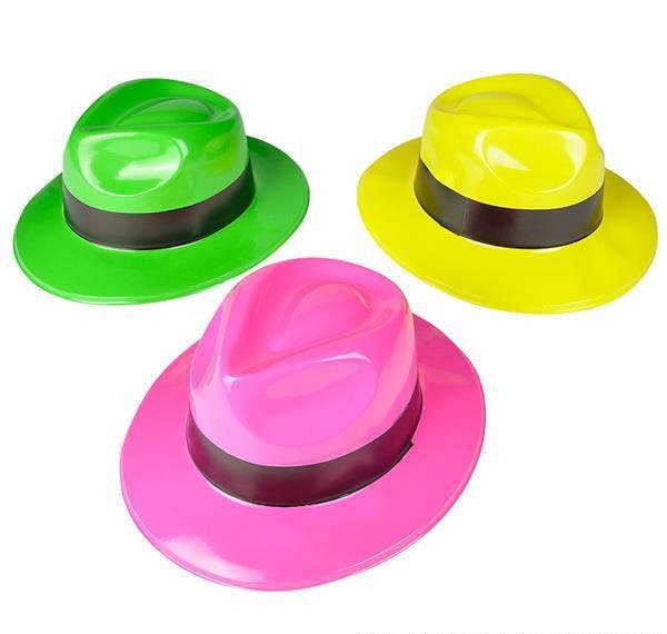 Buy NEON GANGSTER HAT WITH BAND in Bulk