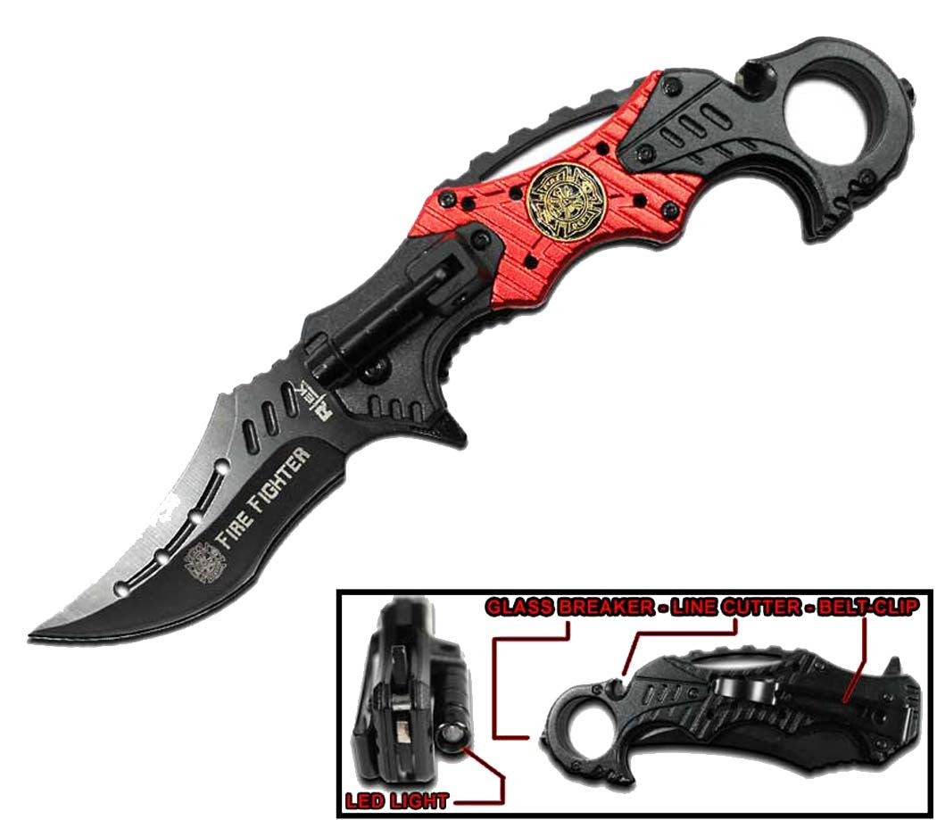 Buy FIRE FIGHTER FOLDING KNIFE WITH RING Bulk Price