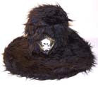 Wholesale FUZZY TALL ROCK AND ROLL TOP HAT WITH SKULL (Sold by the piece)