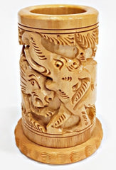 Organize your desk in style with the Handcrafted Wooden Pen Holder