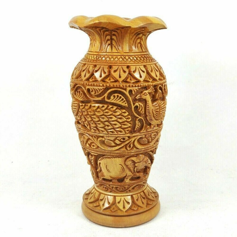 Handcrafted Wooden Vase/Pot - A Stunning Home Decorative Showpiece