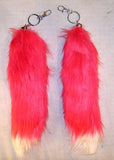 Wholesale HOT PINK WHITE TIP FOX TAIL KEY CHIAN