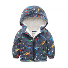 Keep Your Little Boy Dry and Stylish with Quilted and Prints Waterproof Kids Boys Jackets