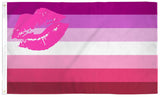 Wholesale LIPSTICK KISS LESBIAN RAINBOW PRIDE  3 X 5 FLAG ( sold by the piece )