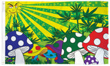 Wholesale POT LEAF FIELD OF MUSHROOMS 3' x 5' FLAG (Sold by the piece)