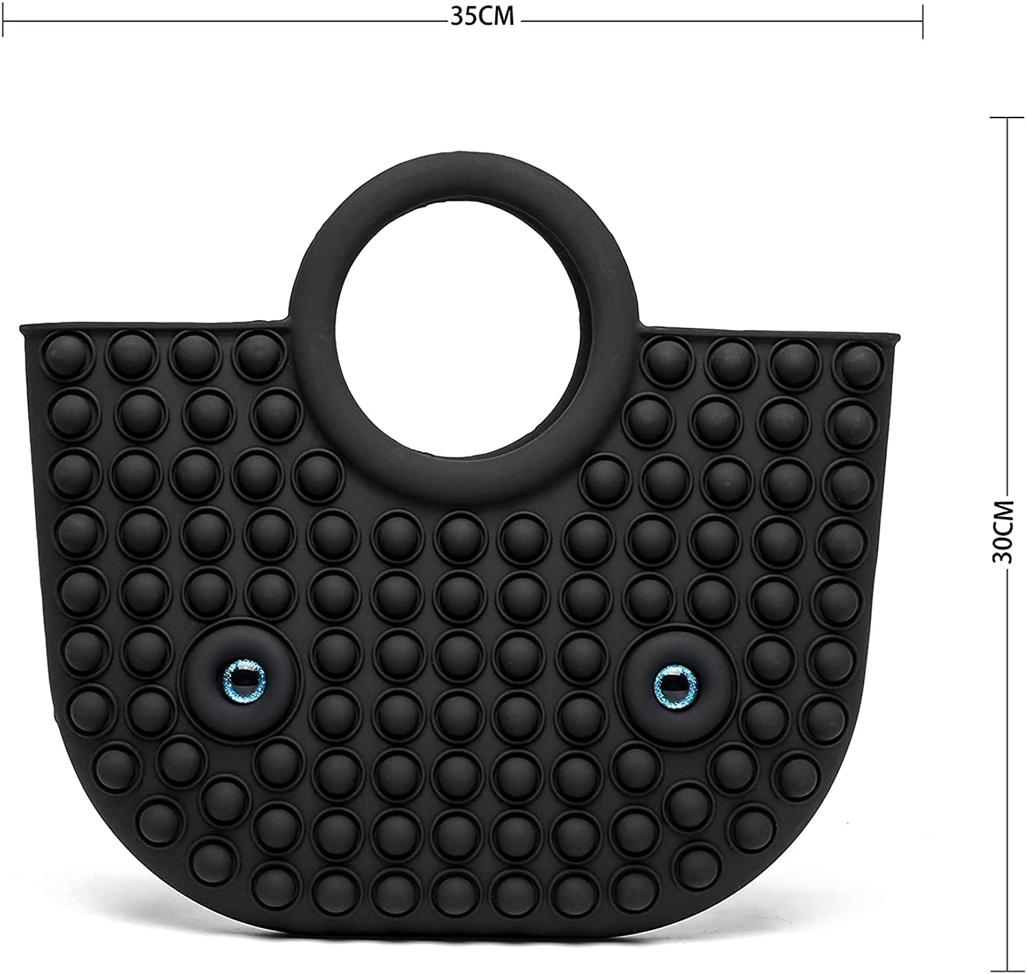 black pop it fidget handbag dimensions 35*30cm