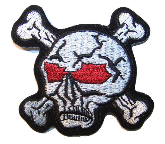Buy SKULL X BONE 3INCH PATCH RED EYES -* CLOSEOUT AS LOW AS .75 CENTS EABulk Price