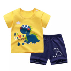 Keep Your Kids Comfortable and Stylish with Cotton Cartoon Kids Pajama Short Sleeve  Product Content: